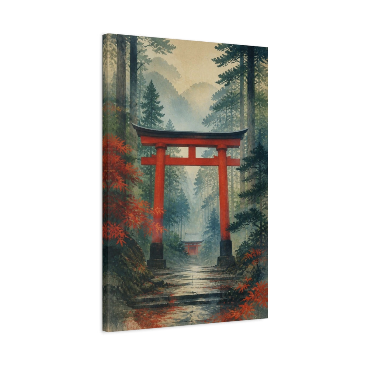 Side Mockup 2. Japanese Torii Gate shown as canvas print