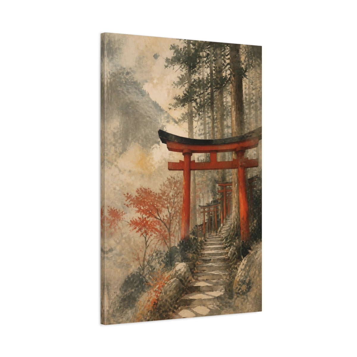 Main Mockup. Japanese Torii Gate Path shown as canvas print