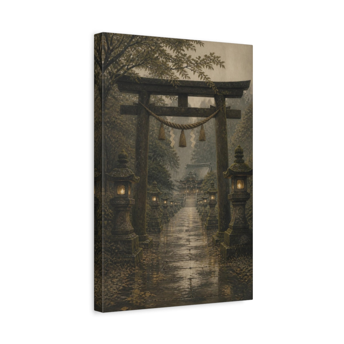 Side Mockup 4. Japanese Torii Gate Path shown as canvas print