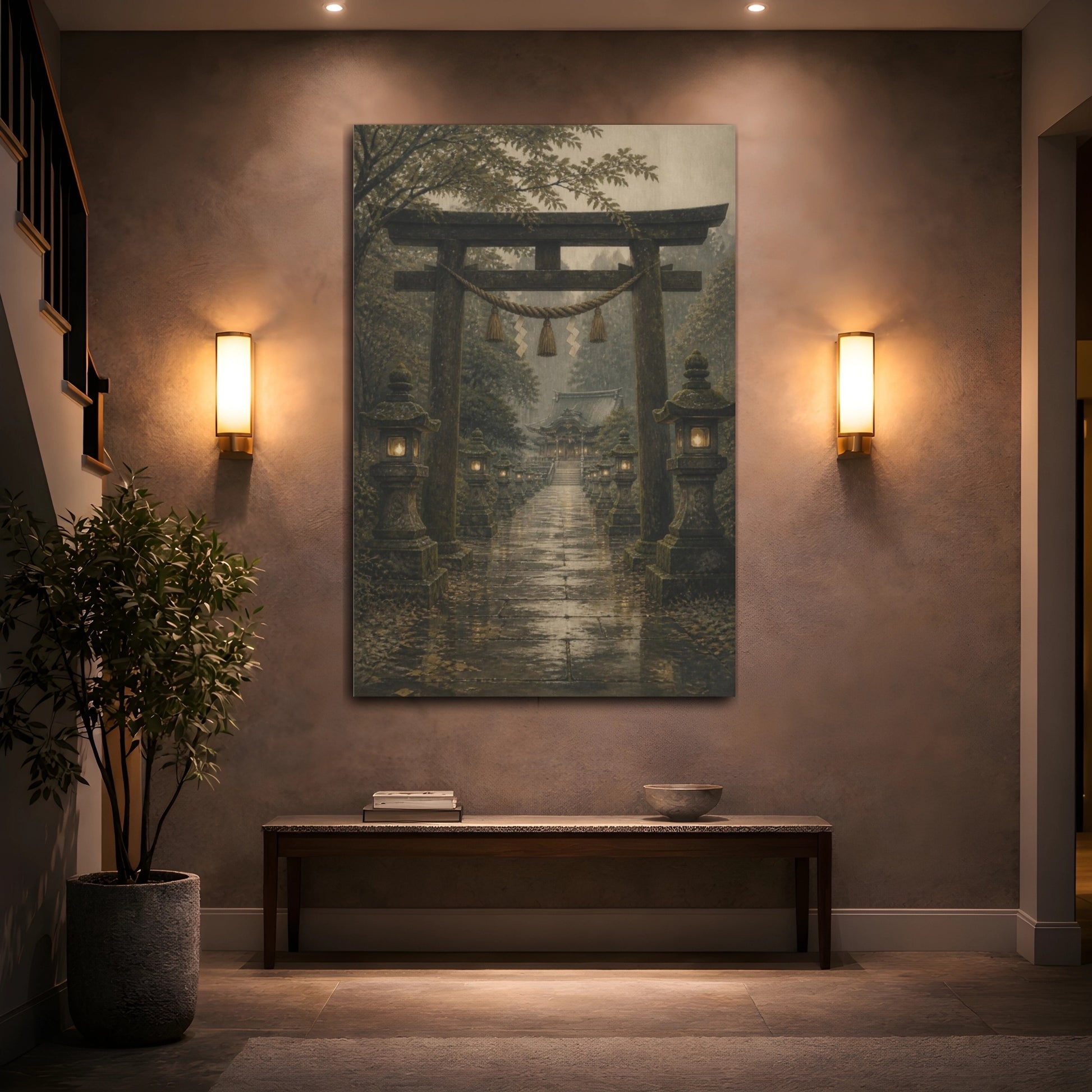 Mockup 2. Japanese Torii Gate Path shown as canvas print