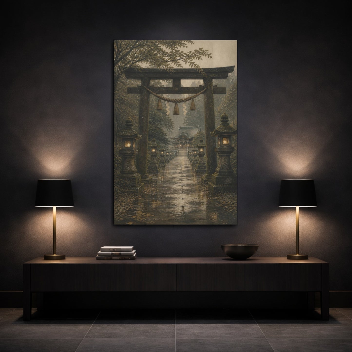 Mockup 3. Japanese Torii Gate Path shown as canvas print