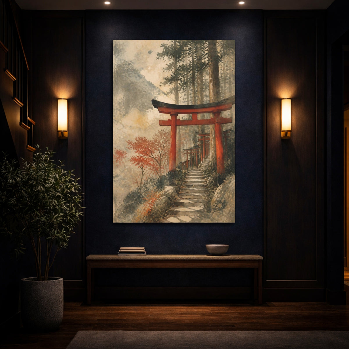 Mockup 4. Japanese Torii Gate Path shown as canvas print