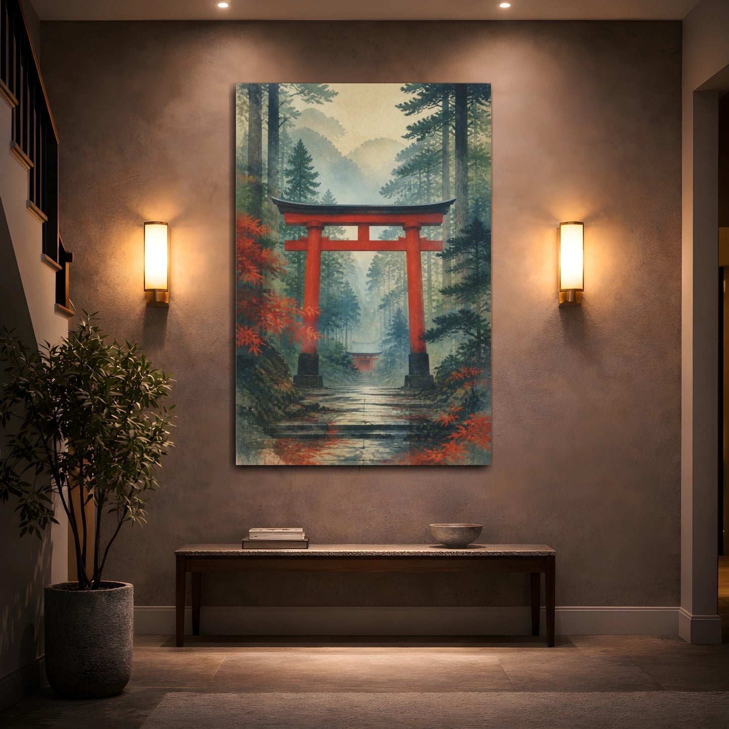 Mockup 2. Japanese Torii Gate shown as canvas print