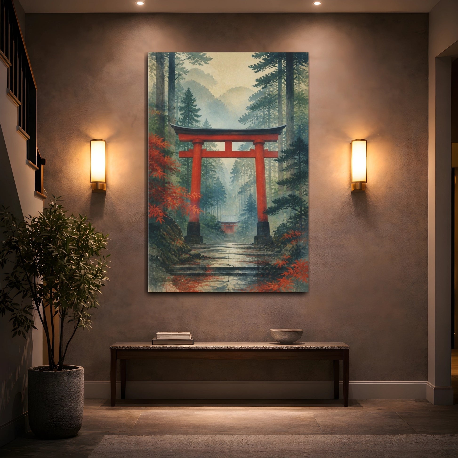 Mockup 2. Japanese Torii Gate shown as canvas print