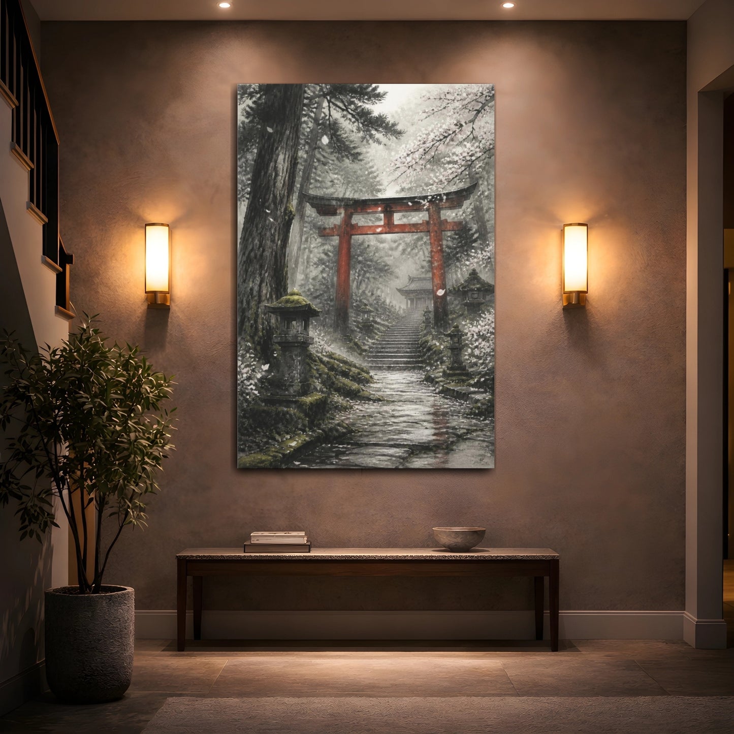 Mockup 2. Japanese Torii Gate shown as canvas print
