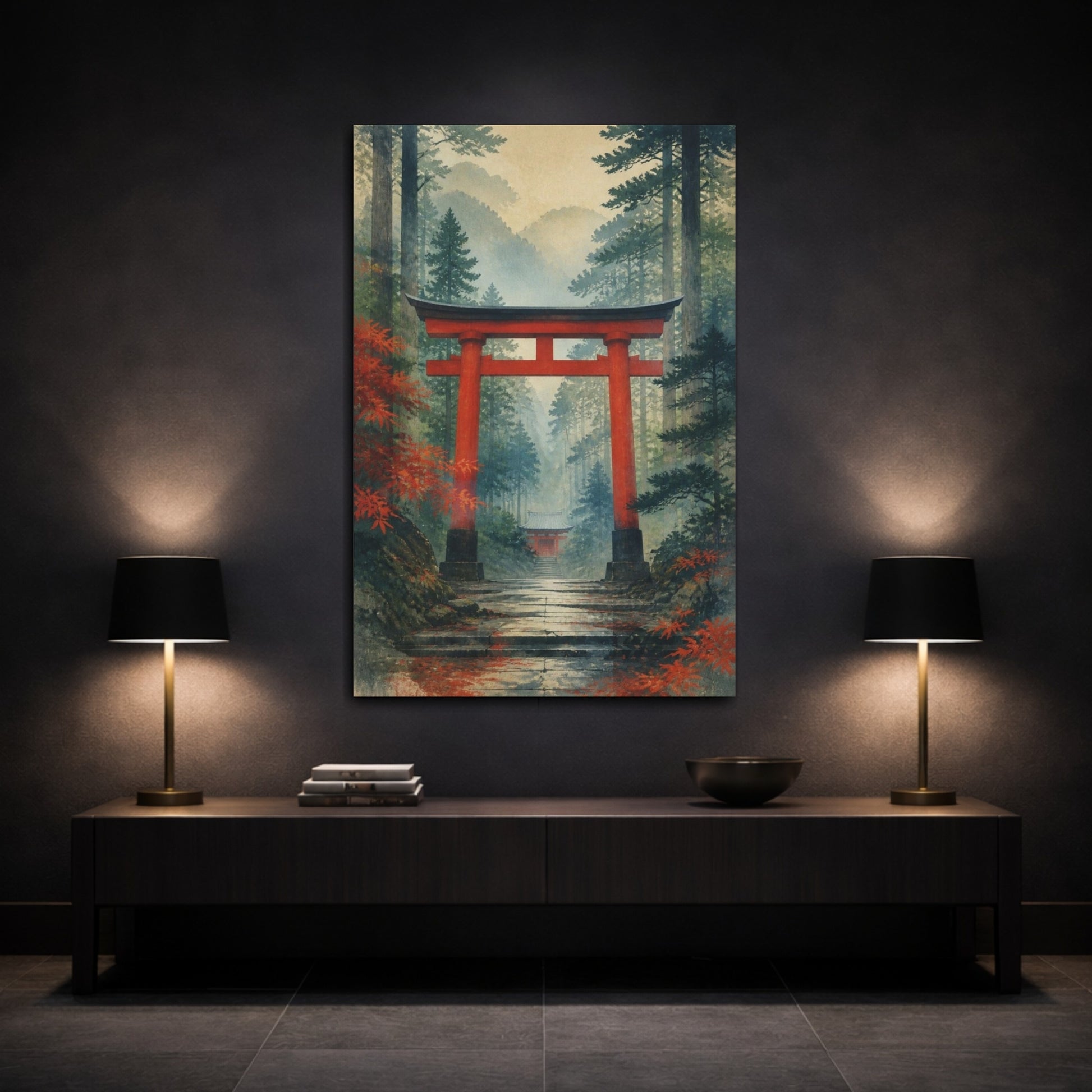 Mockup 3. Japanese Torii Gate shown as canvas print