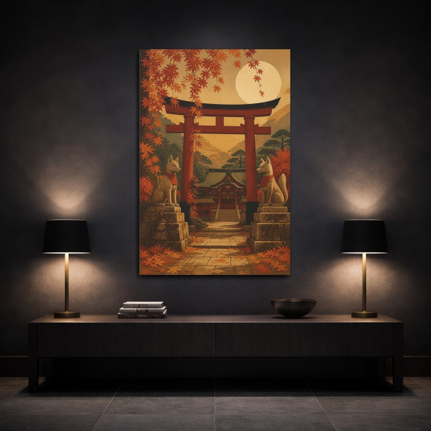 Mockup 3. Japanese Torii Gate shown as canvas print