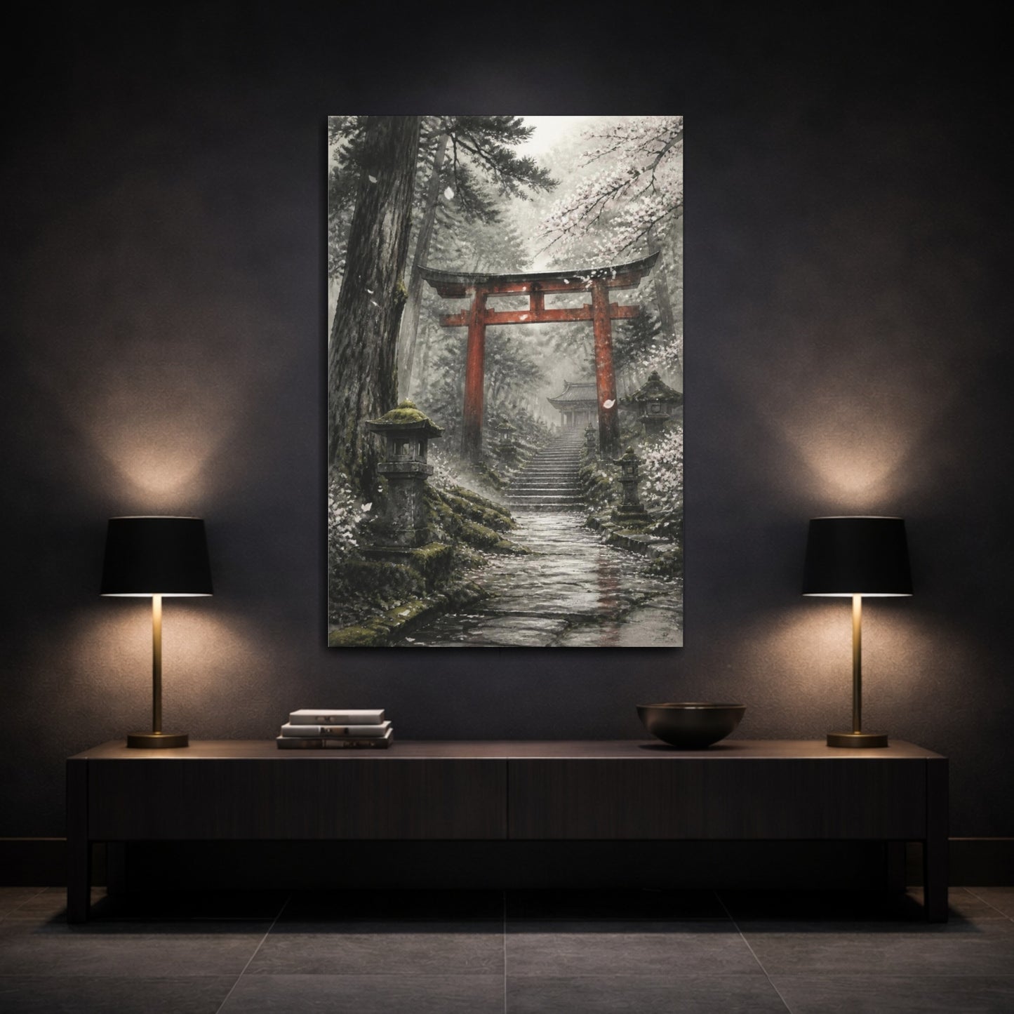 Mockup 3. Japanese Torii Gate shown as canvas print