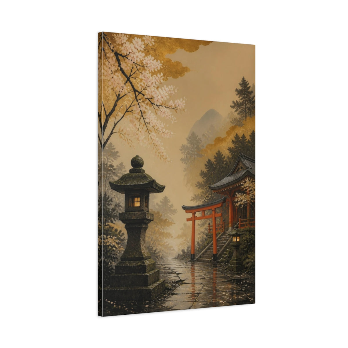 Main Mockup. Japanese Torii Shrine Path shown as canvas print