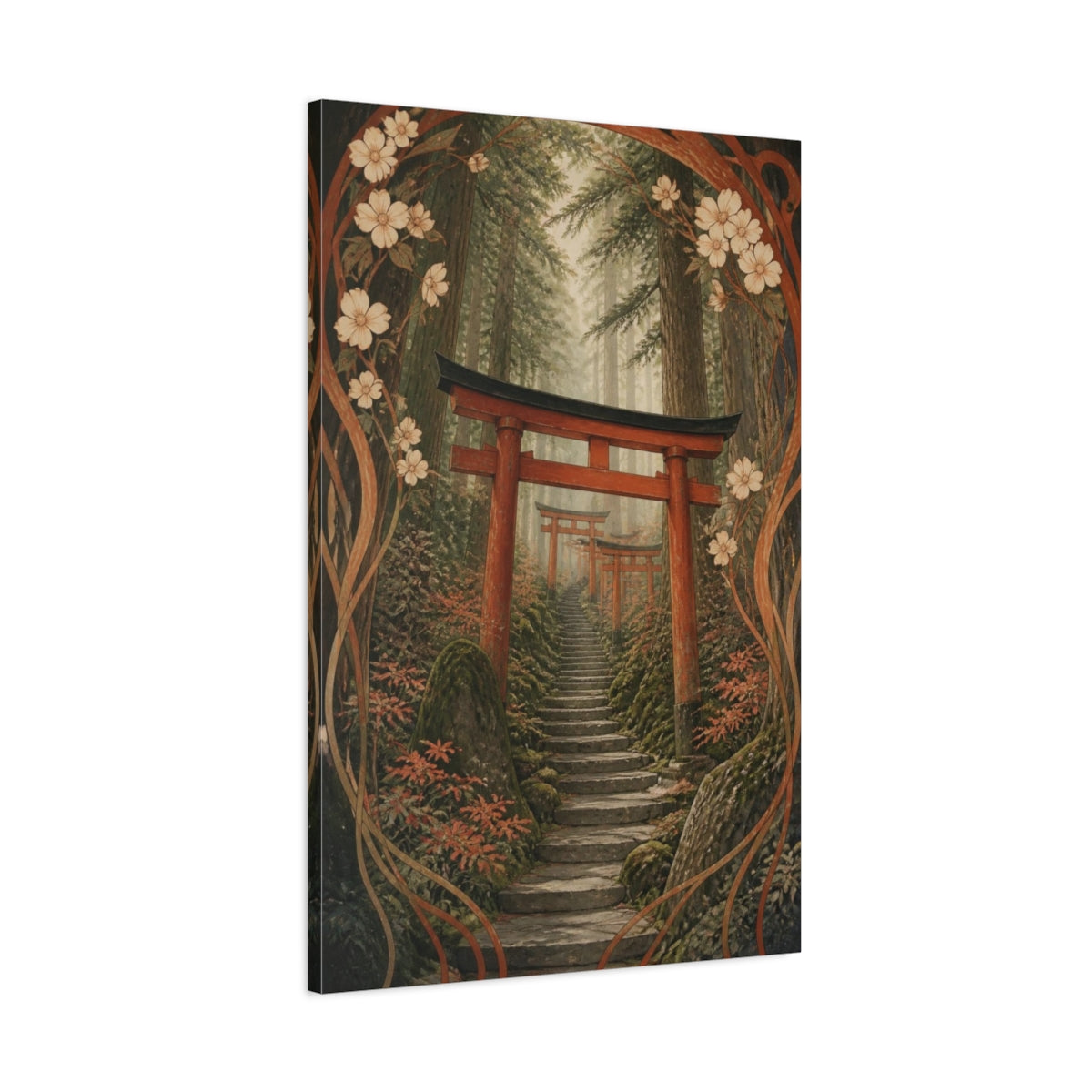 Main Mockup. Japanese Torii Stairway shown as canvas print