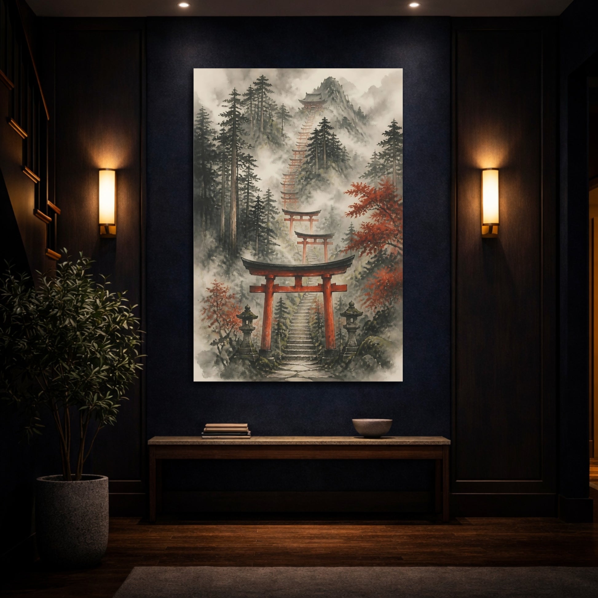 Mockup 4. Japanese Torii Stairway shown as canvas print