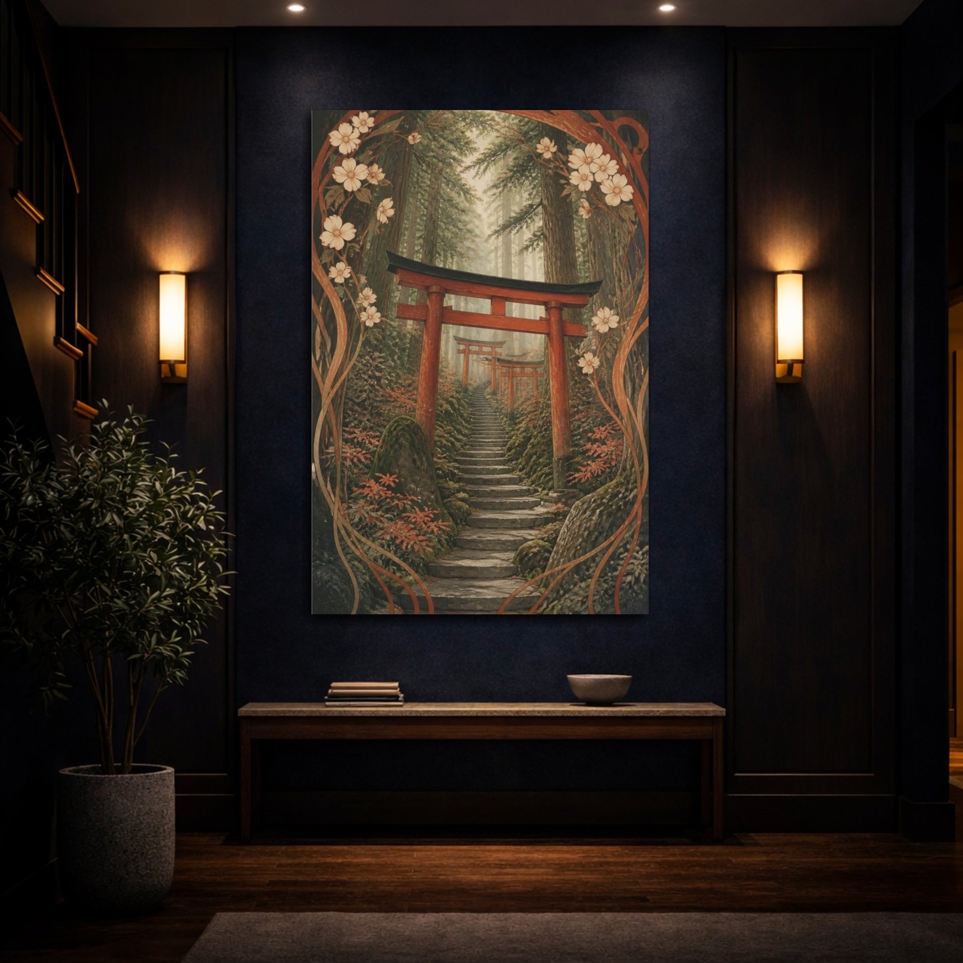 Mockup 4. Japanese Torii Stairway shown as canvas print