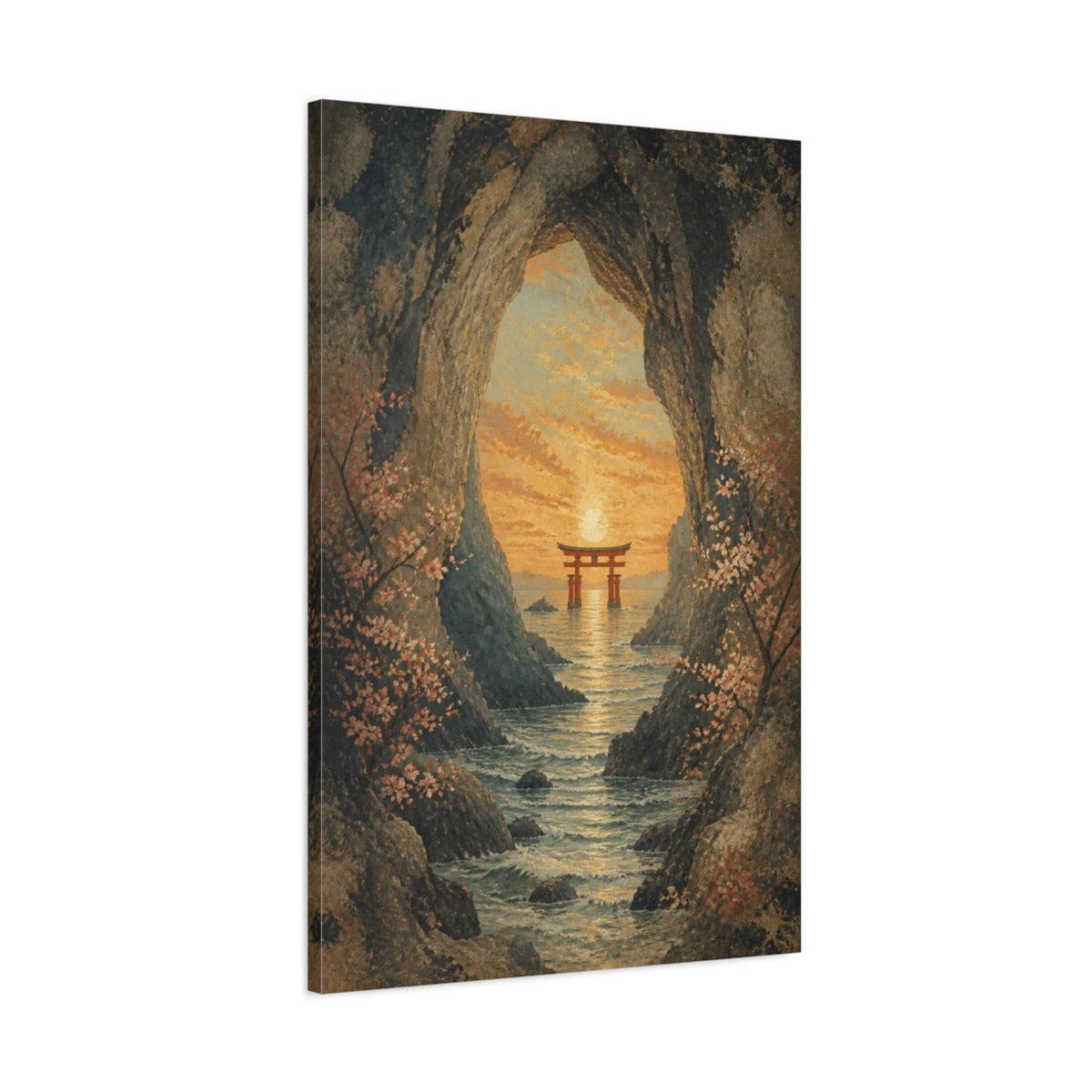 Main Mockup. Japanese Torii Sunset shown as canvas print
