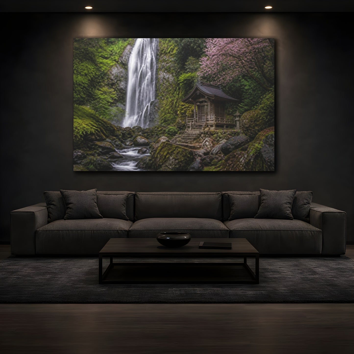 Mockup 3. Japanese Waterfall Shrine shown as canvas print