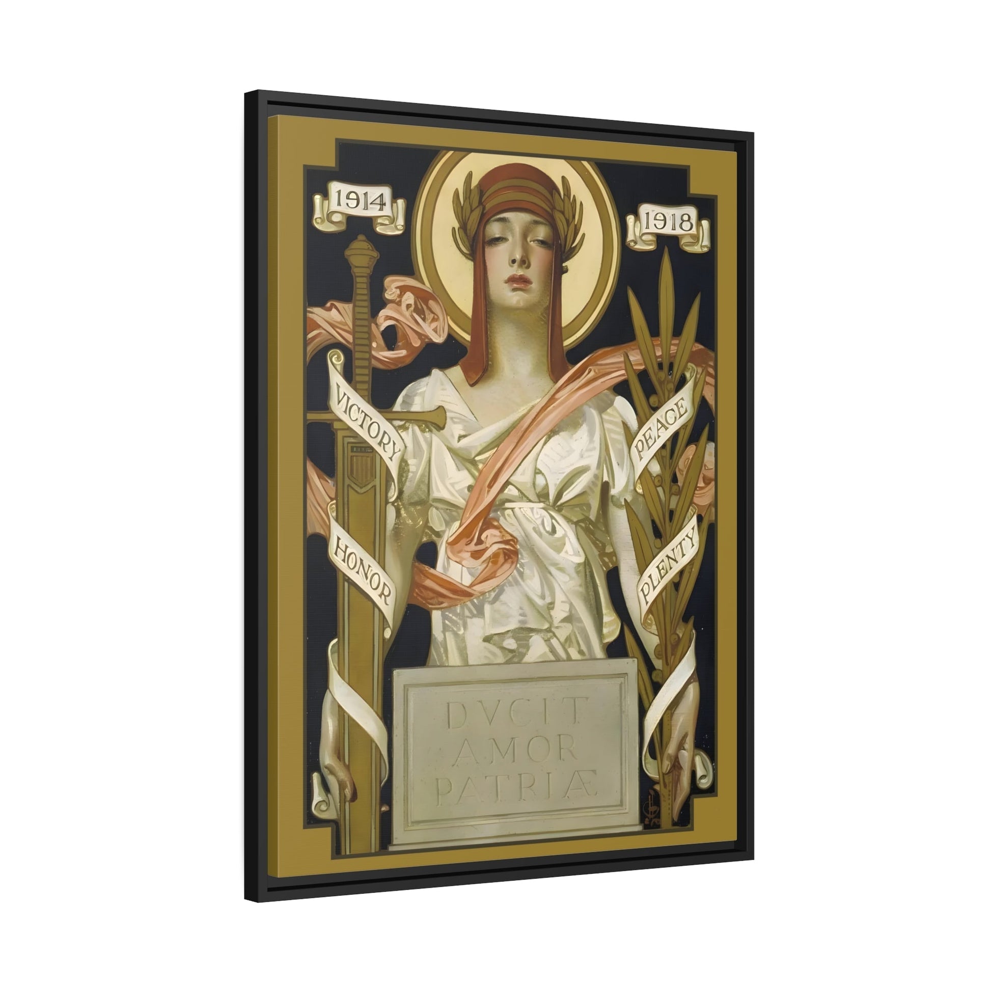 JC Leyendecker Victory Peace Goddess - Framed Canvas Wall Art Print