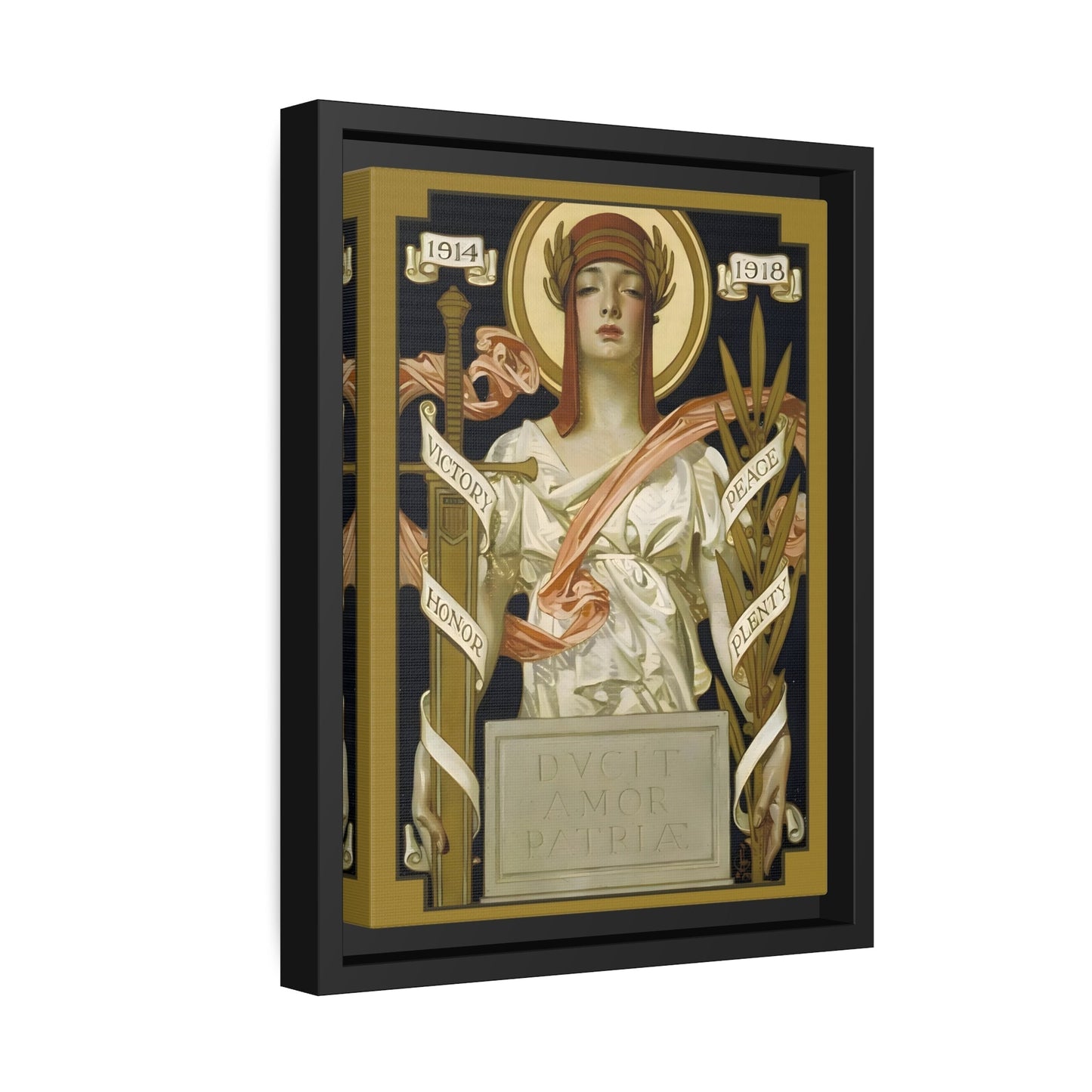 JC Leyendecker Victory Peace Goddess - Framed Canvas Wall Art Print