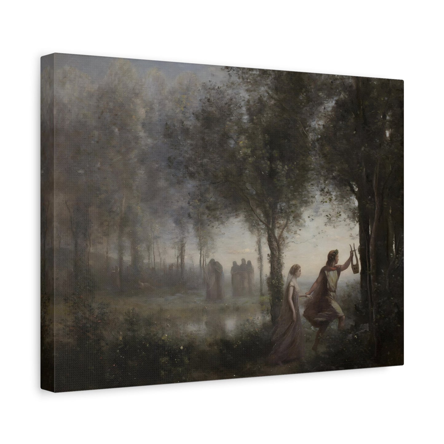 Jean Baptiste Camille Corot - Orpheus Leading Eurydice from the Underworld Canvas Print