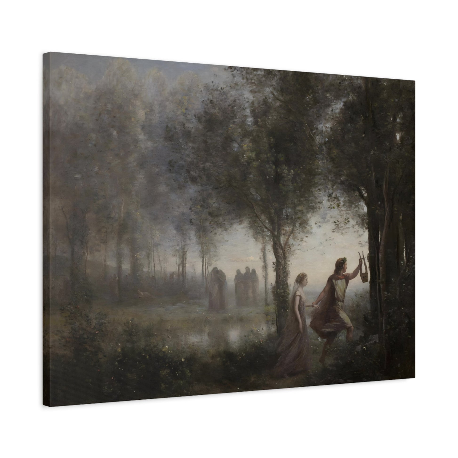 Jean Baptiste Camille Corot - Orpheus Leading Eurydice from the Underworld Canvas Print