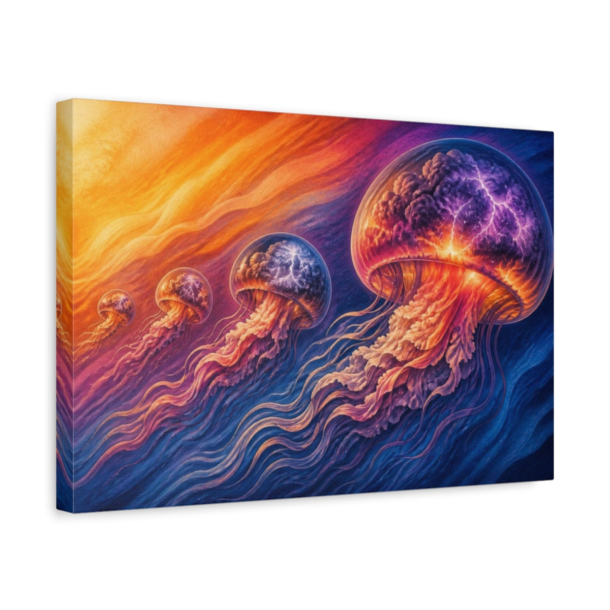 Side Mockup 4. Jellyfish Illusion shown as canvas print