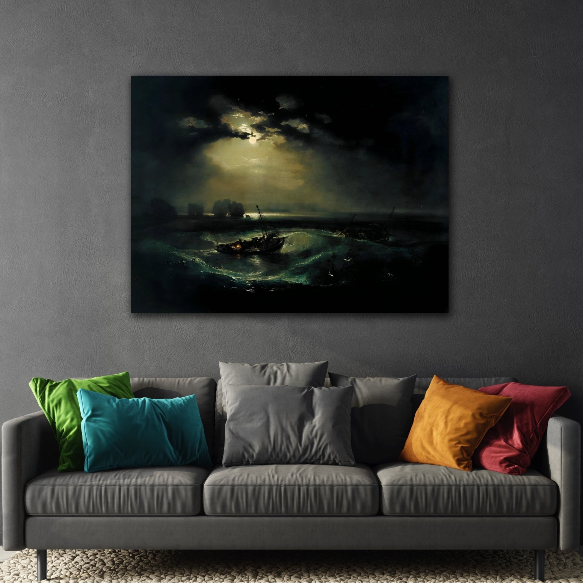 JMW Turner Fishermen at Sea Canvas Wall Art Print - YesArtYes