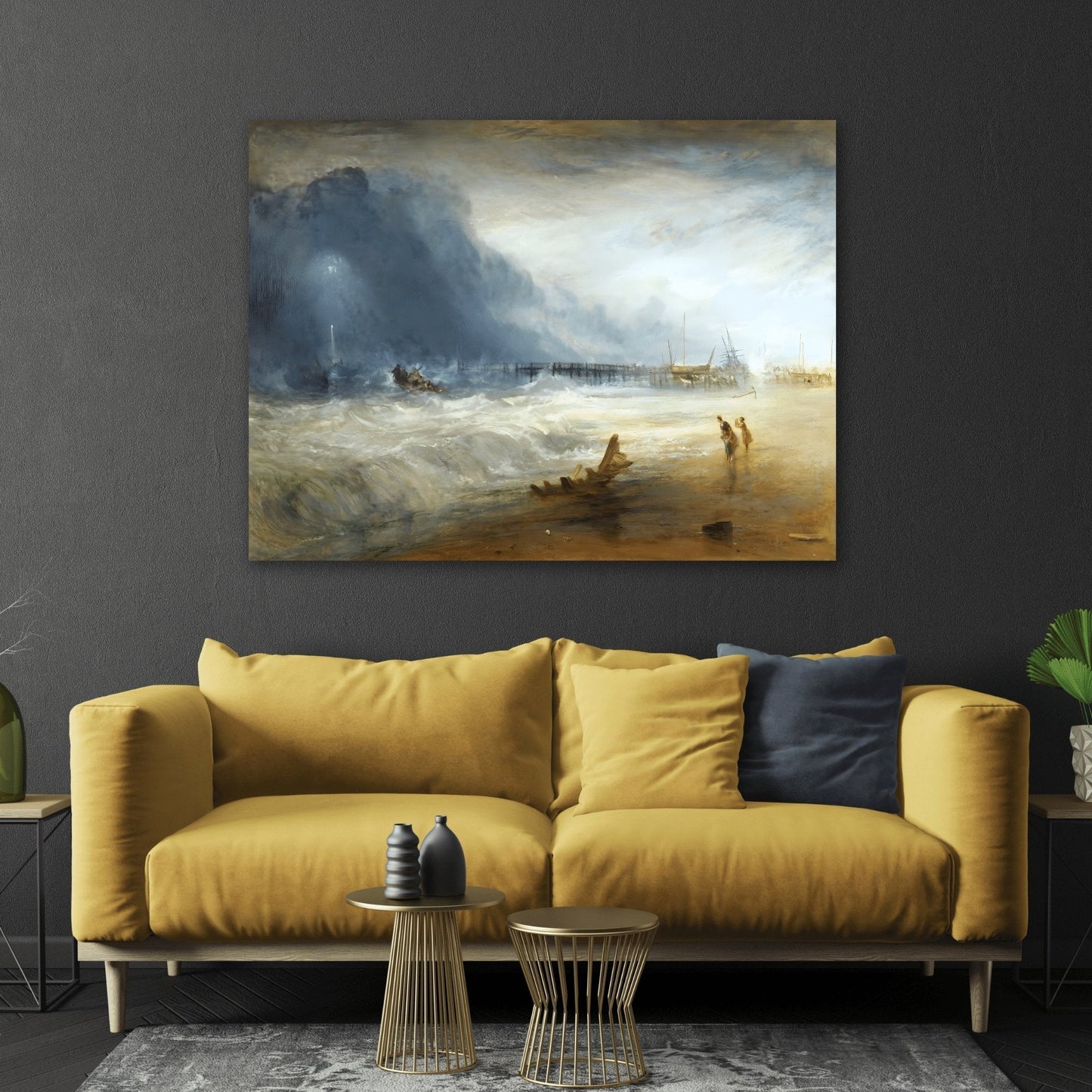 JMW Turner Lifeboat and Manby Apparatus Going off to a Stranded Vessel - Canvas Wall Art Prints