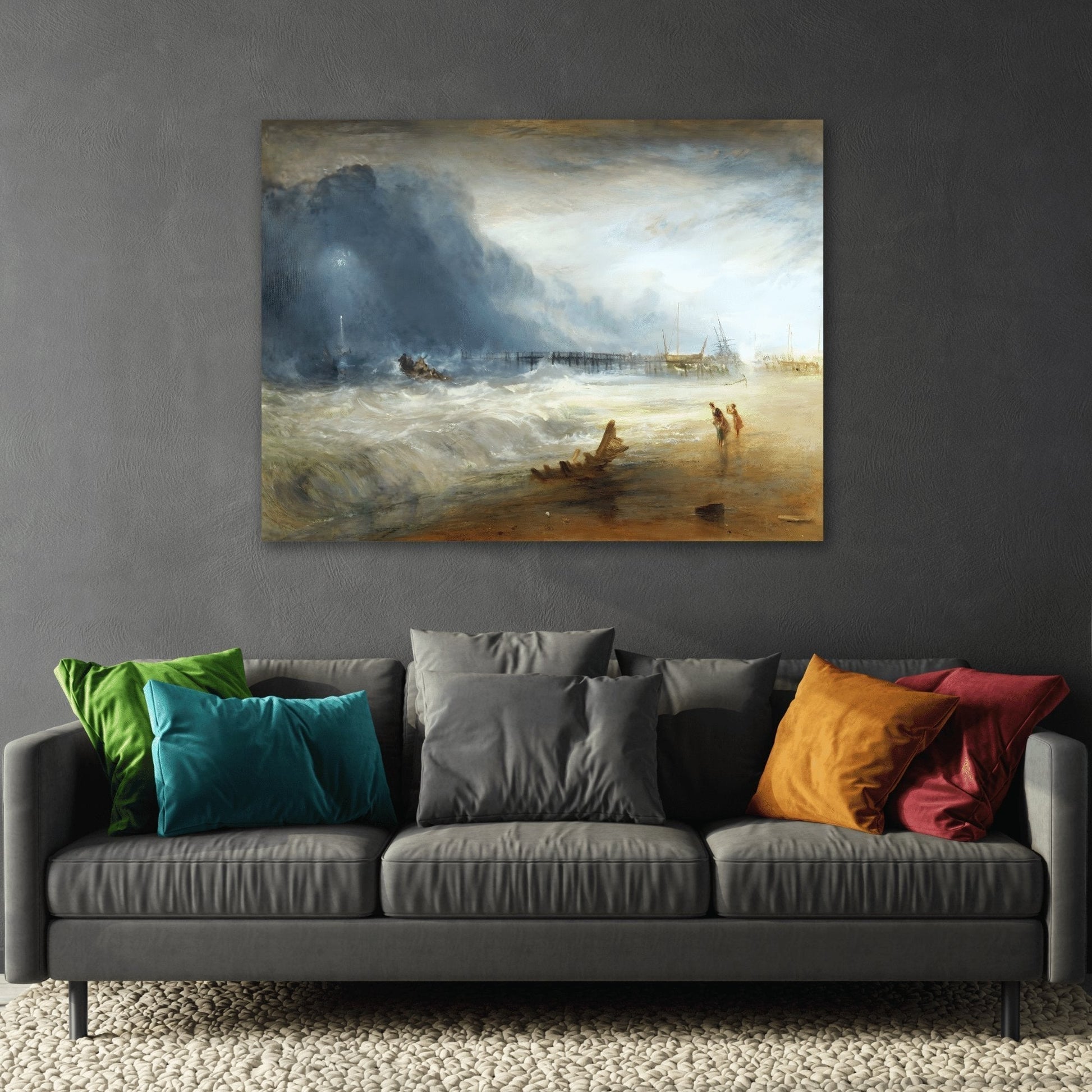 JMW Turner Lifeboat and Manby Apparatus Going off to a Stranded Vessel - Canvas Wall Art Prints