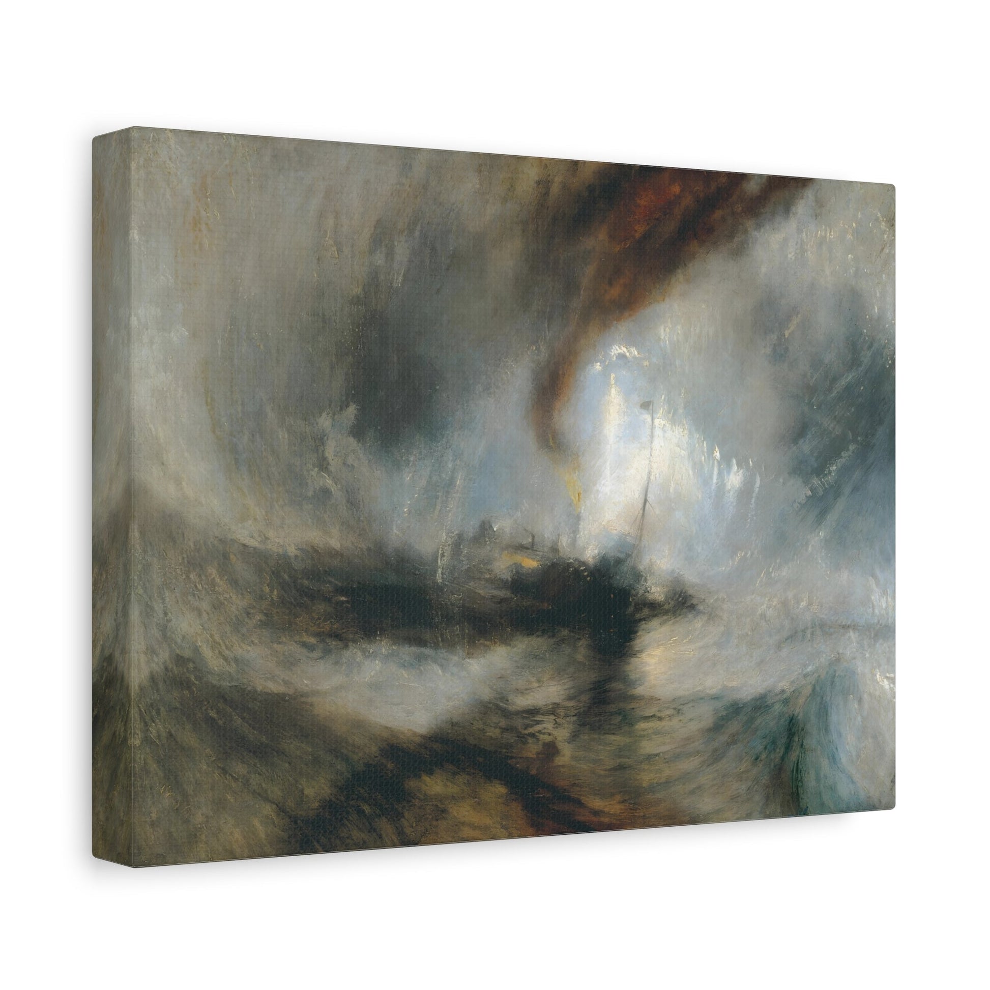 JMW Turner Snow Storm Boat Canvas Wall Art Print - Watercolor Landscape