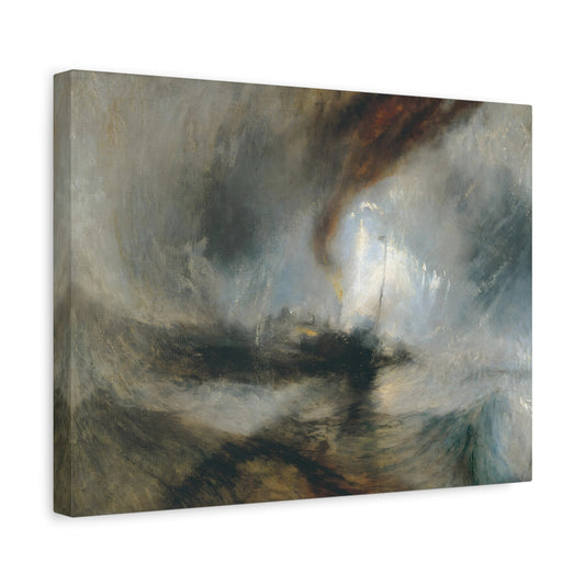 JMW Turner Snow Storm Boat Canvas Wall Art Print - Watercolor Landscape