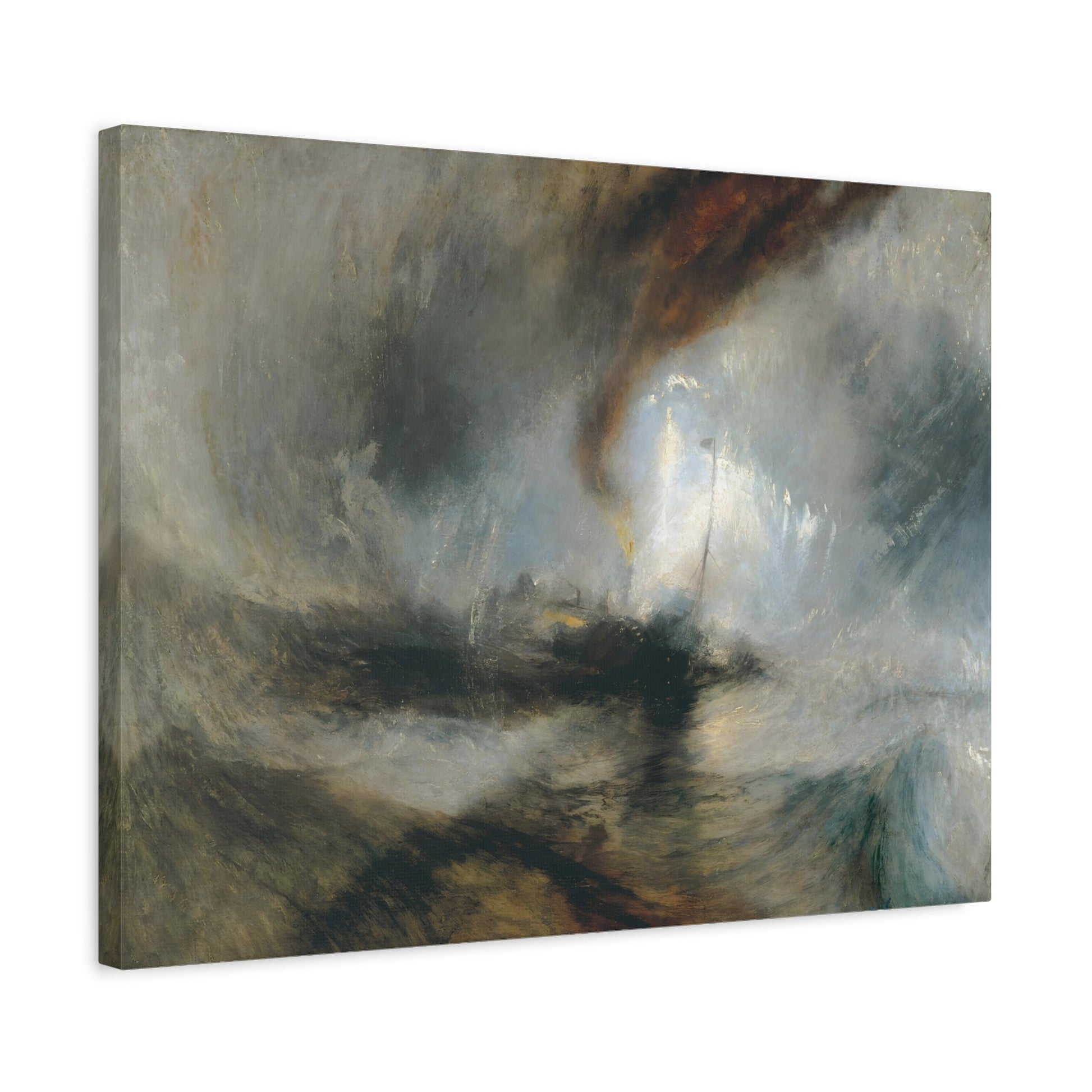 JMW Turner Snow Storm Boat Canvas Wall Art Print - Watercolor Landscape