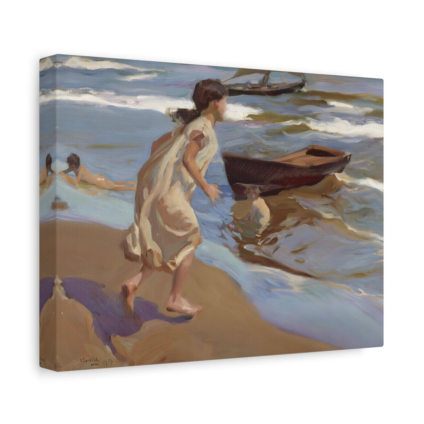 Joaquin Sorolla Bathing Hour Sea Landscape - Canvas Wall Art Print