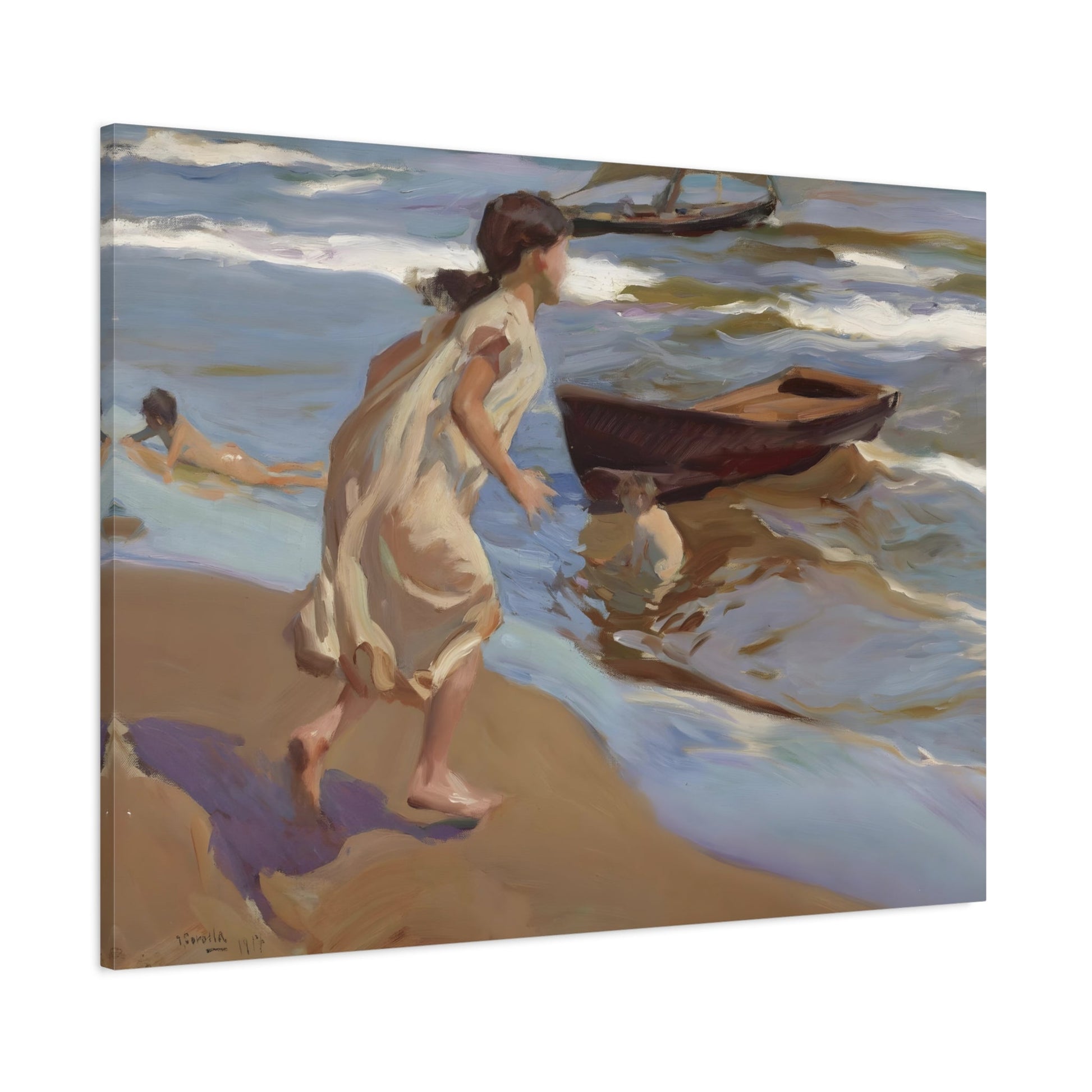 Joaquin Sorolla Bathing Hour Sea Landscape - Canvas Wall Art Print