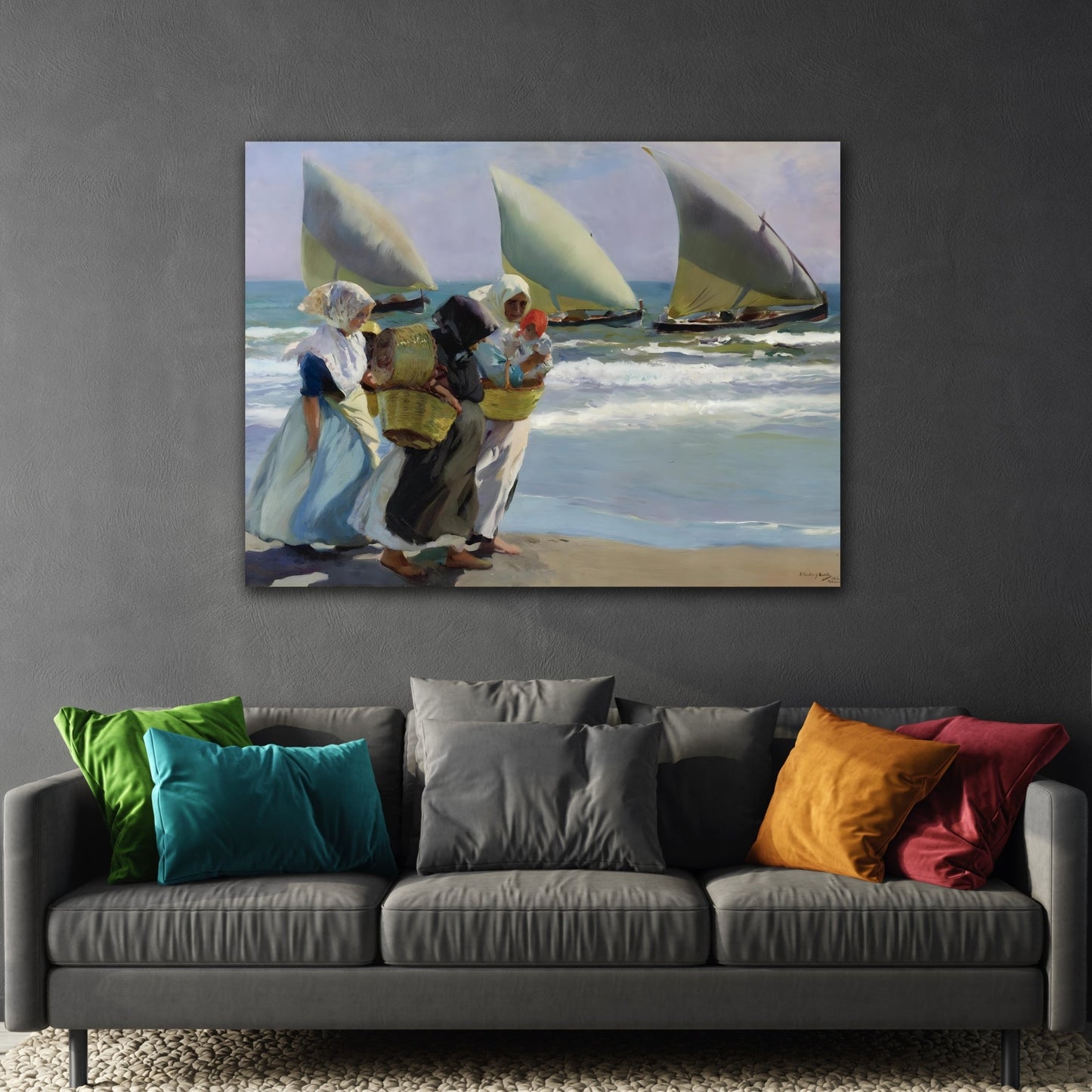 Joaquin Sorolla Three Sails Canvas Wall Art Print - YesArtYes