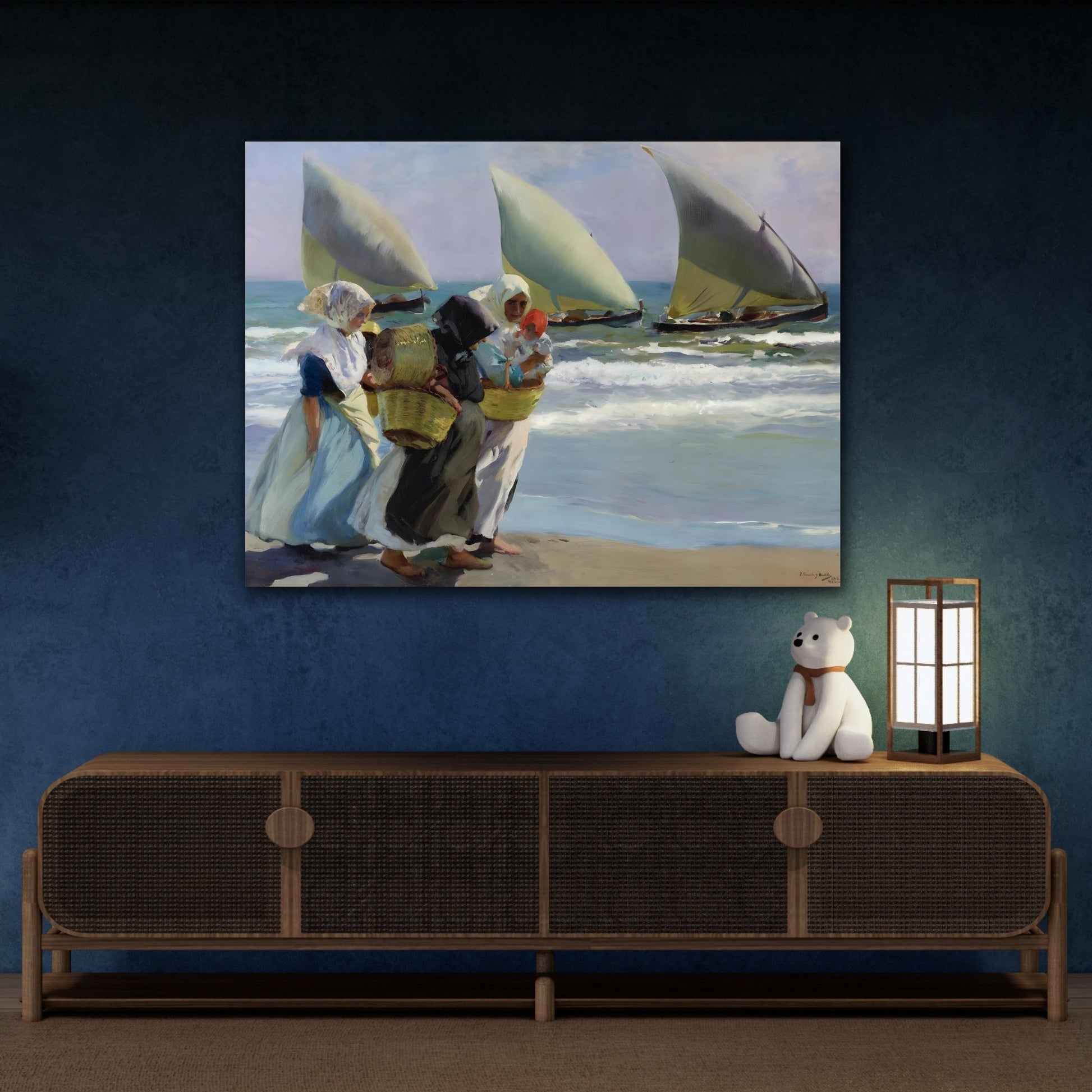 Joaquin Sorolla Three Sails Canvas Wall Art Print - YesArtYes