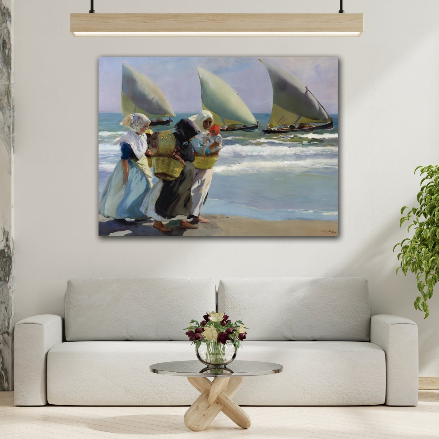 Joaquin Sorolla Three Sails Canvas Wall Art Print - YesArtYes