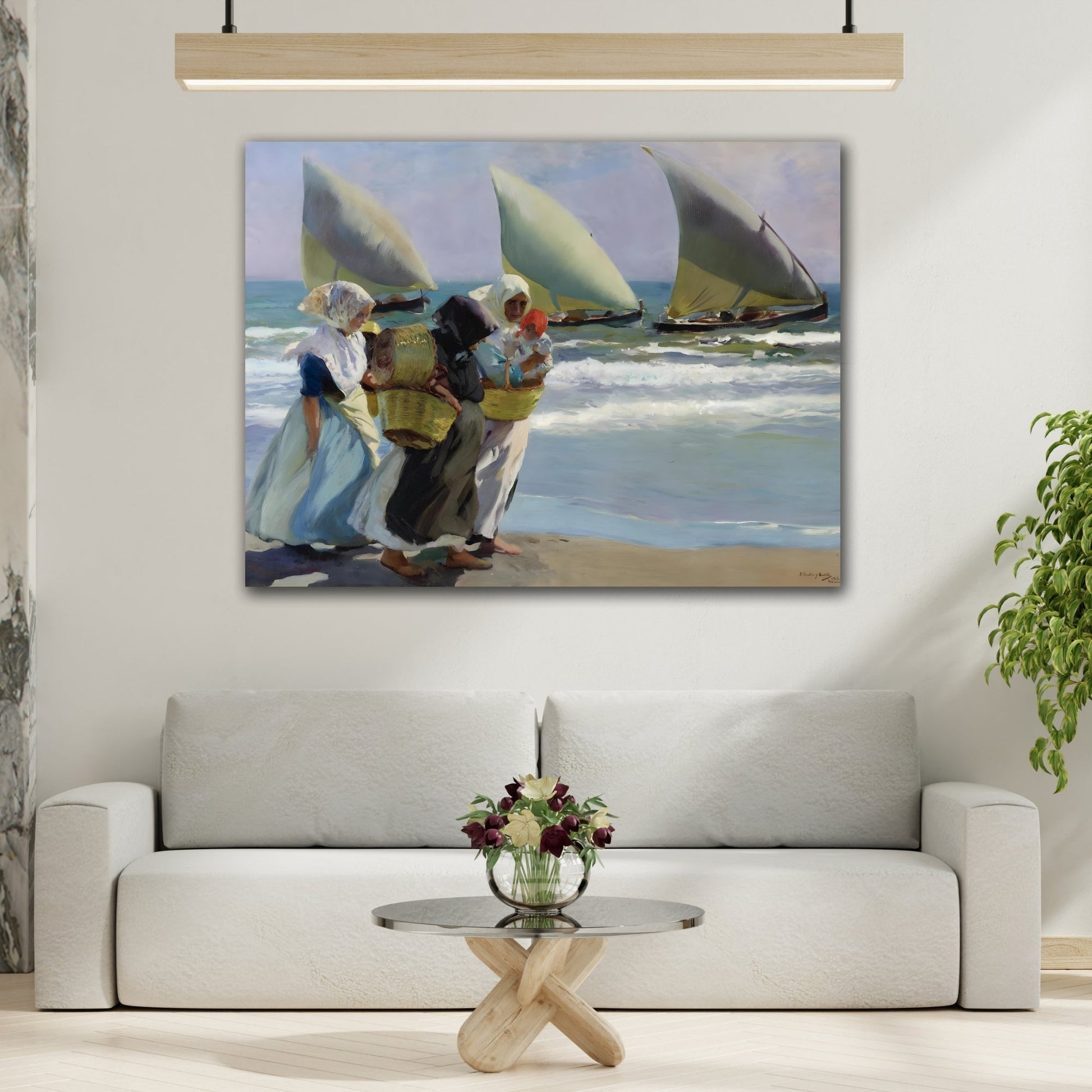 Joaquin Sorolla Three Sails Canvas Wall Art Print - YesArtYes