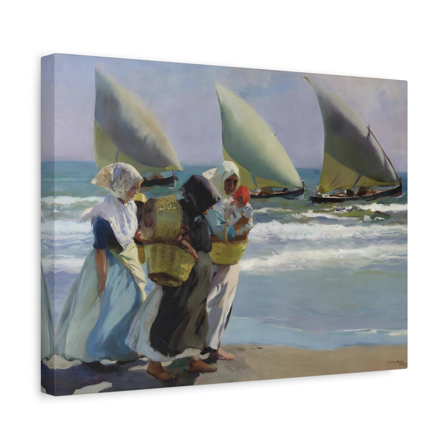 Joaquin Sorolla Three Sails Canvas Wall Art Print - YesArtYes