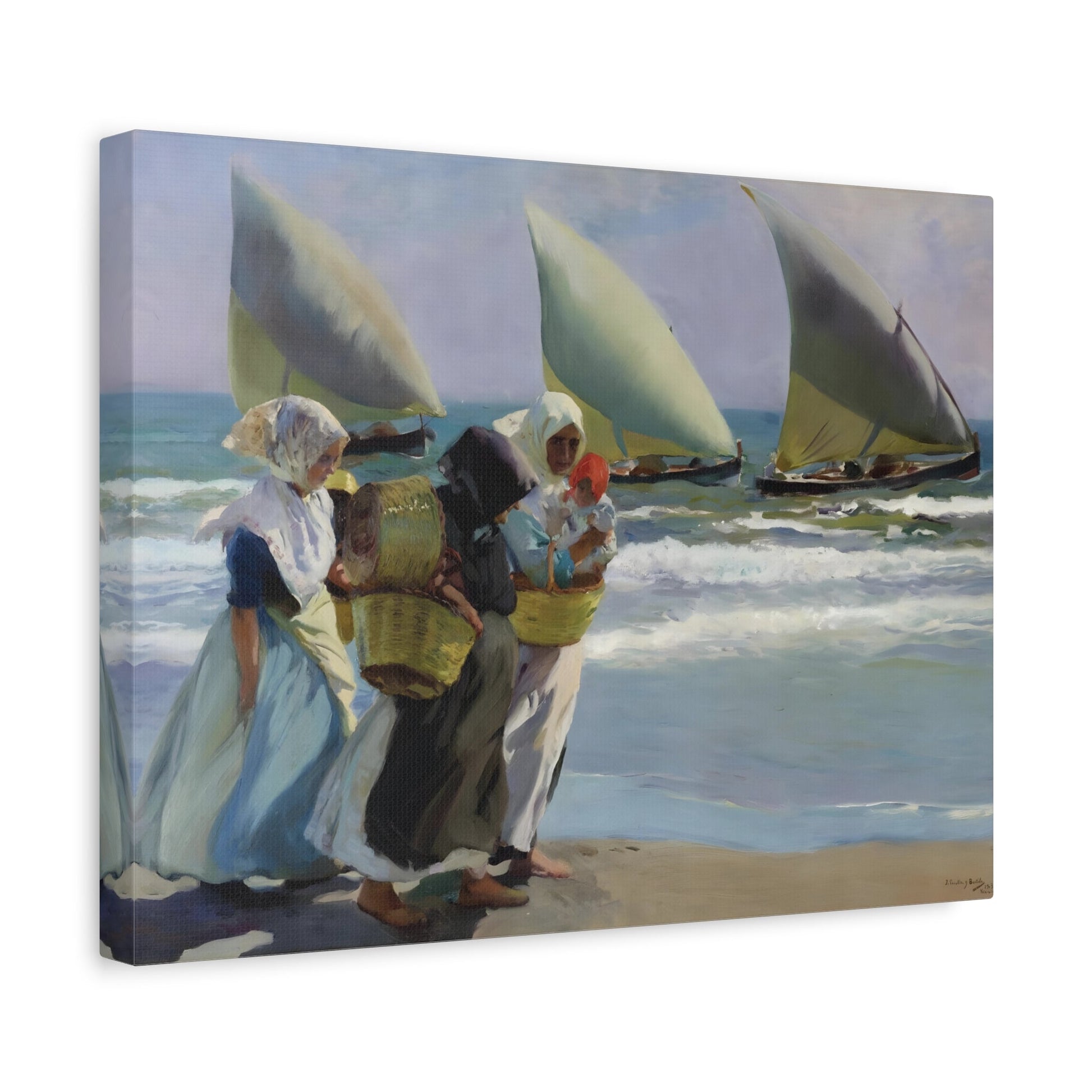 Joaquin Sorolla Three Sails Canvas Wall Art Print - YesArtYes