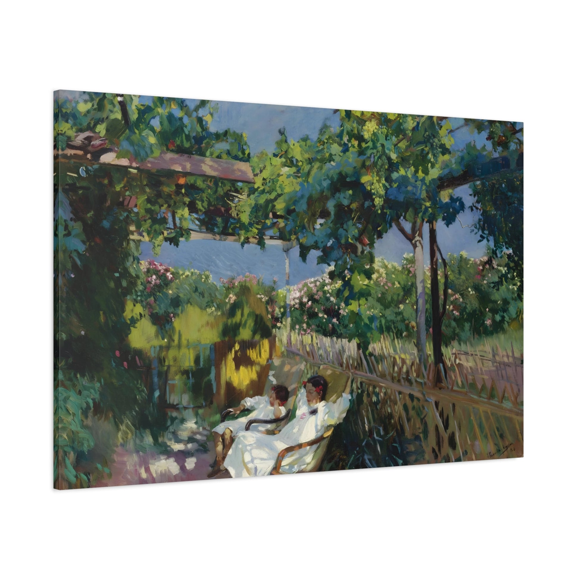 Joaquín Sorolla Y Bastida Nap in the Garden - Canvas Wall Art Print