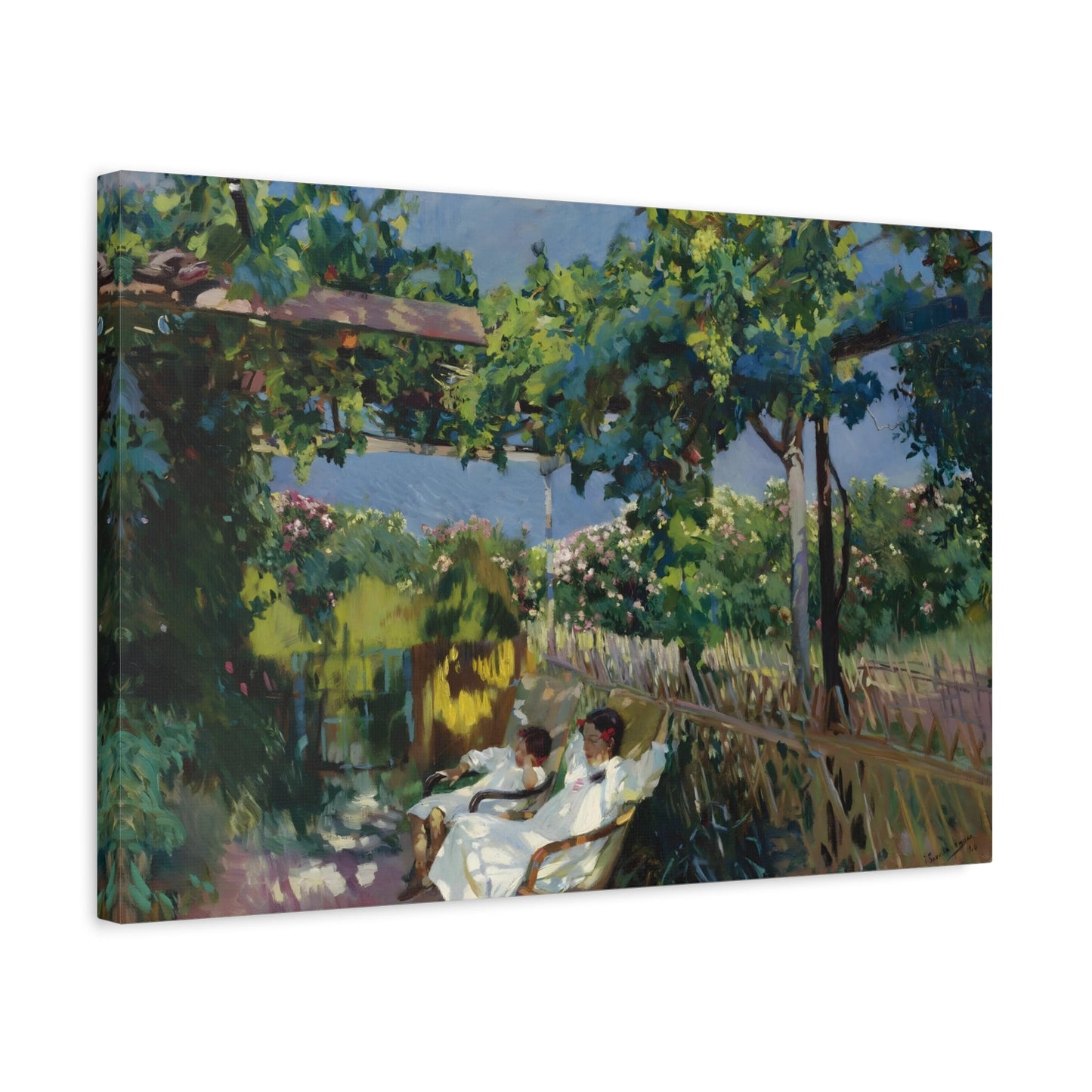 Joaquín Sorolla Y Bastida Nap in the Garden - Canvas Wall Art Print