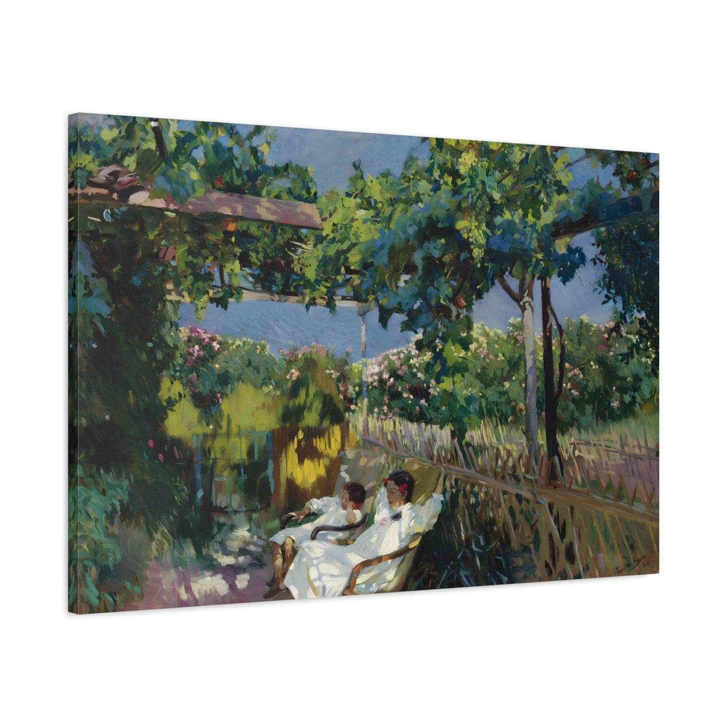 Joaquín Sorolla Y Bastida Nap in the Garden - Canvas Wall Art Print