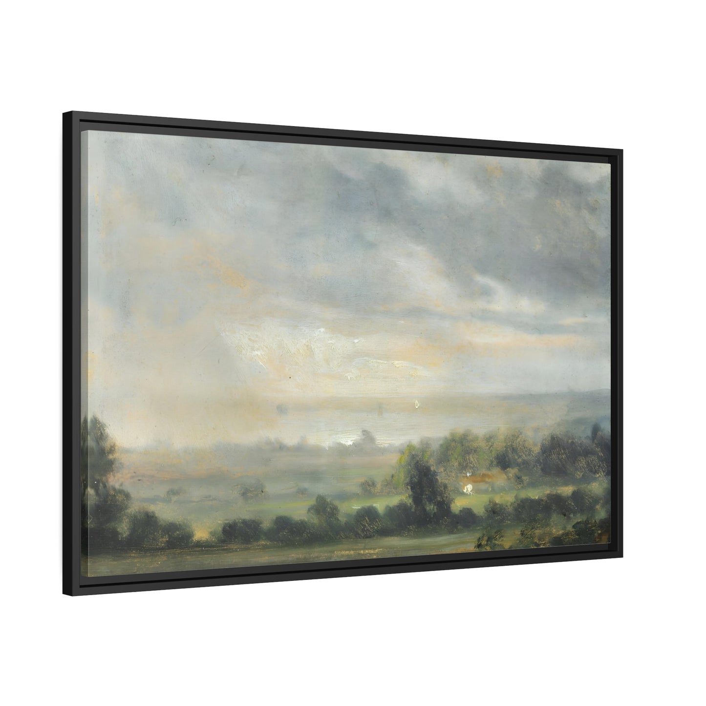 Johan Christian Clausen Dahl Cloudy Sky - Framed Canvas Wall Art Print in Black Frame