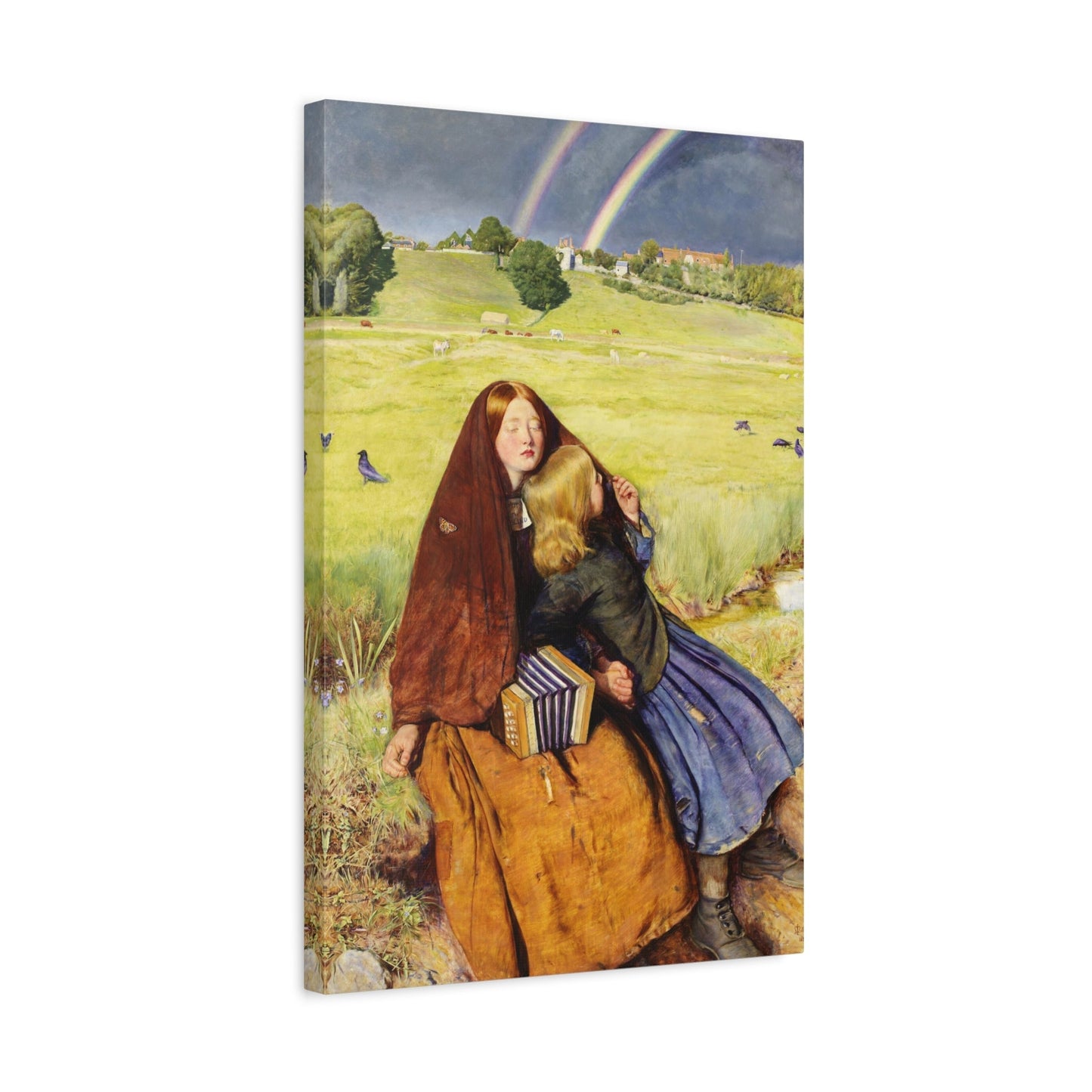 John Everett Millais Blind Girl - Framed Canvas Wall Art Print