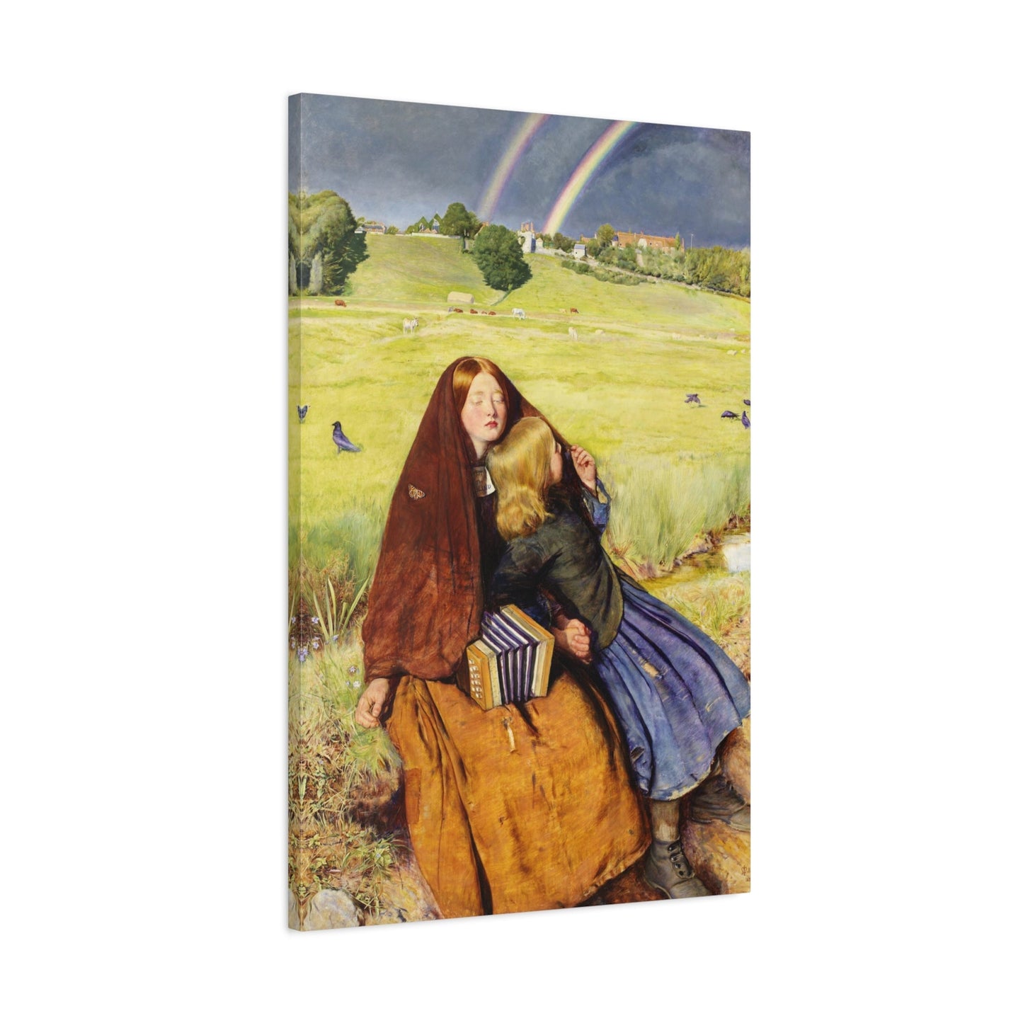 John Everett Millais Blind Girl - Framed Canvas Wall Art Print