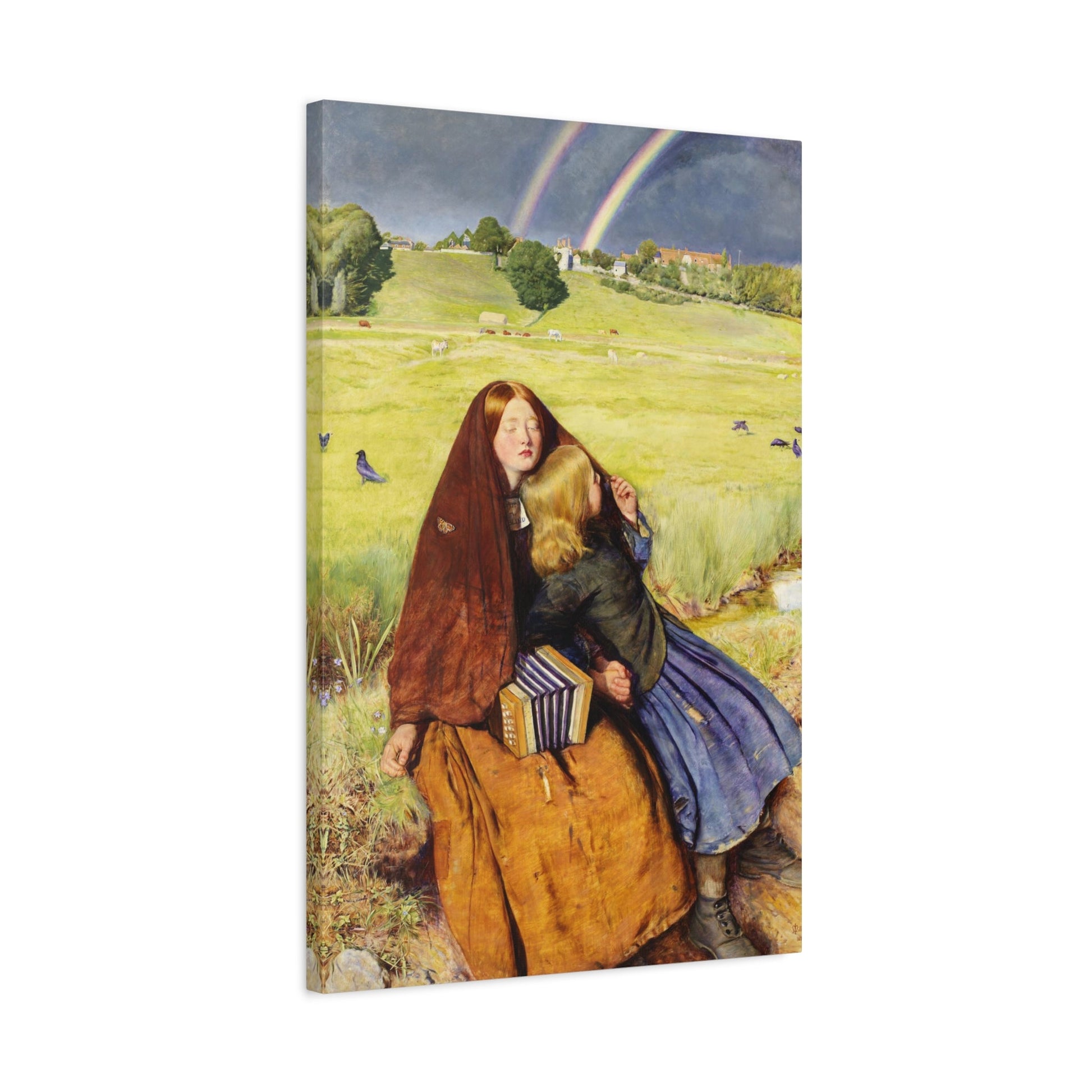 John Everett Millais Blind Girl - Framed Canvas Wall Art Print