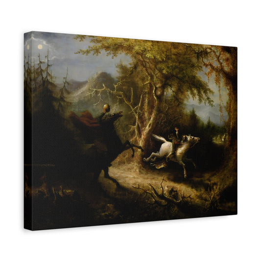 John Quidor Headless Horseman - Fantasy Canvas Wall Art Reproduction