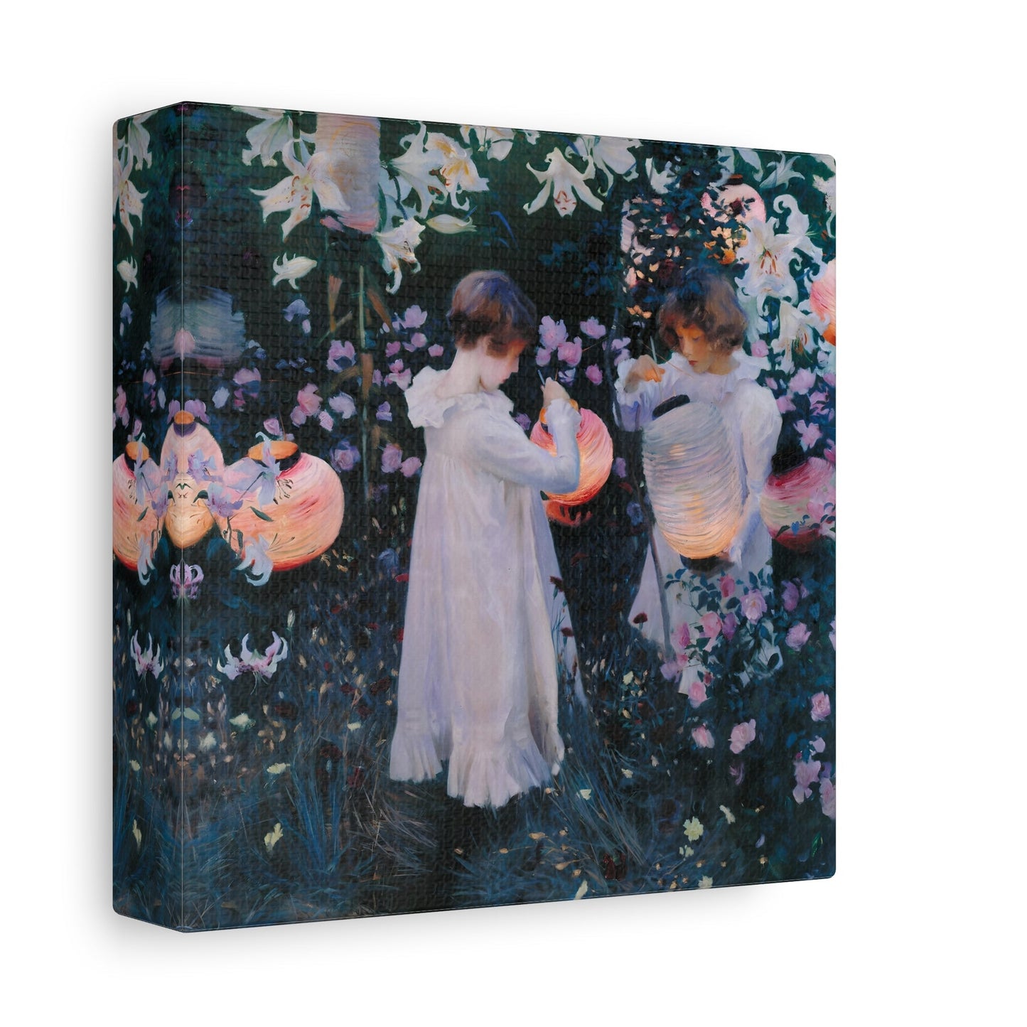 John Singer Sargent Carnation Lily Rose - Square Framed Canvas Wall Art Print