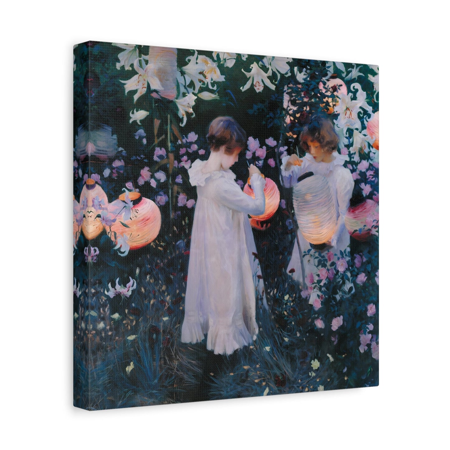 John Singer Sargent Carnation Lily Rose - Square Framed Canvas Wall Art Print