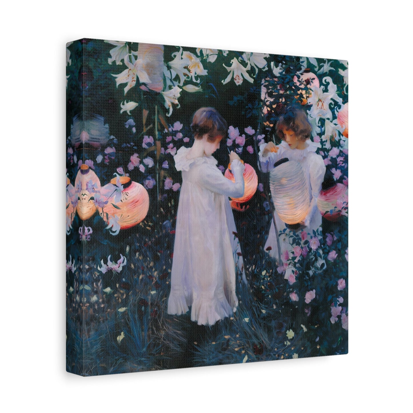 John Singer Sargent Carnation Lily Rose - Square Framed Canvas Wall Art Print