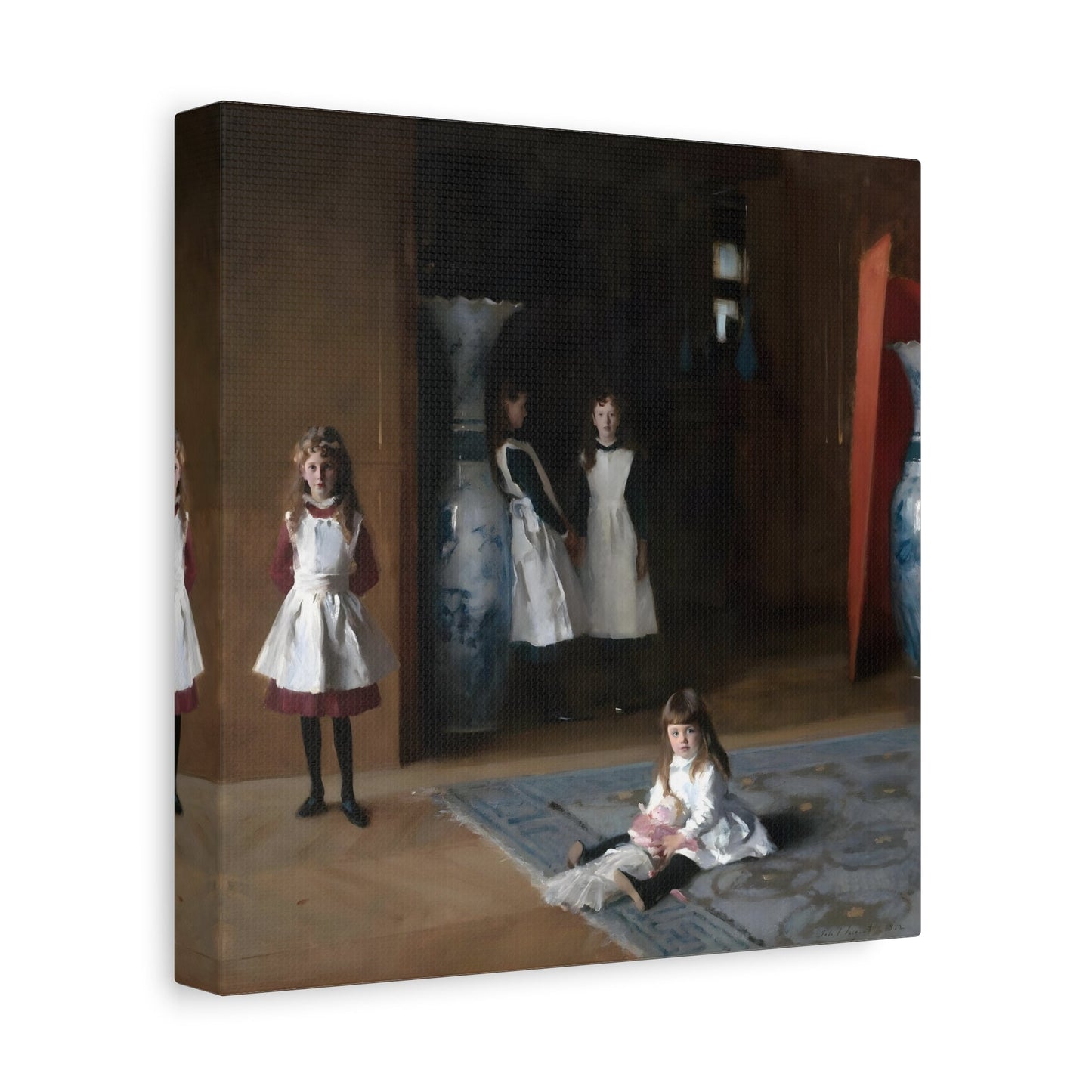 John Singer Sargent Daughters of Edward Darley Boit - Square Framed Canvas Wall Art Painting Print Reproduction