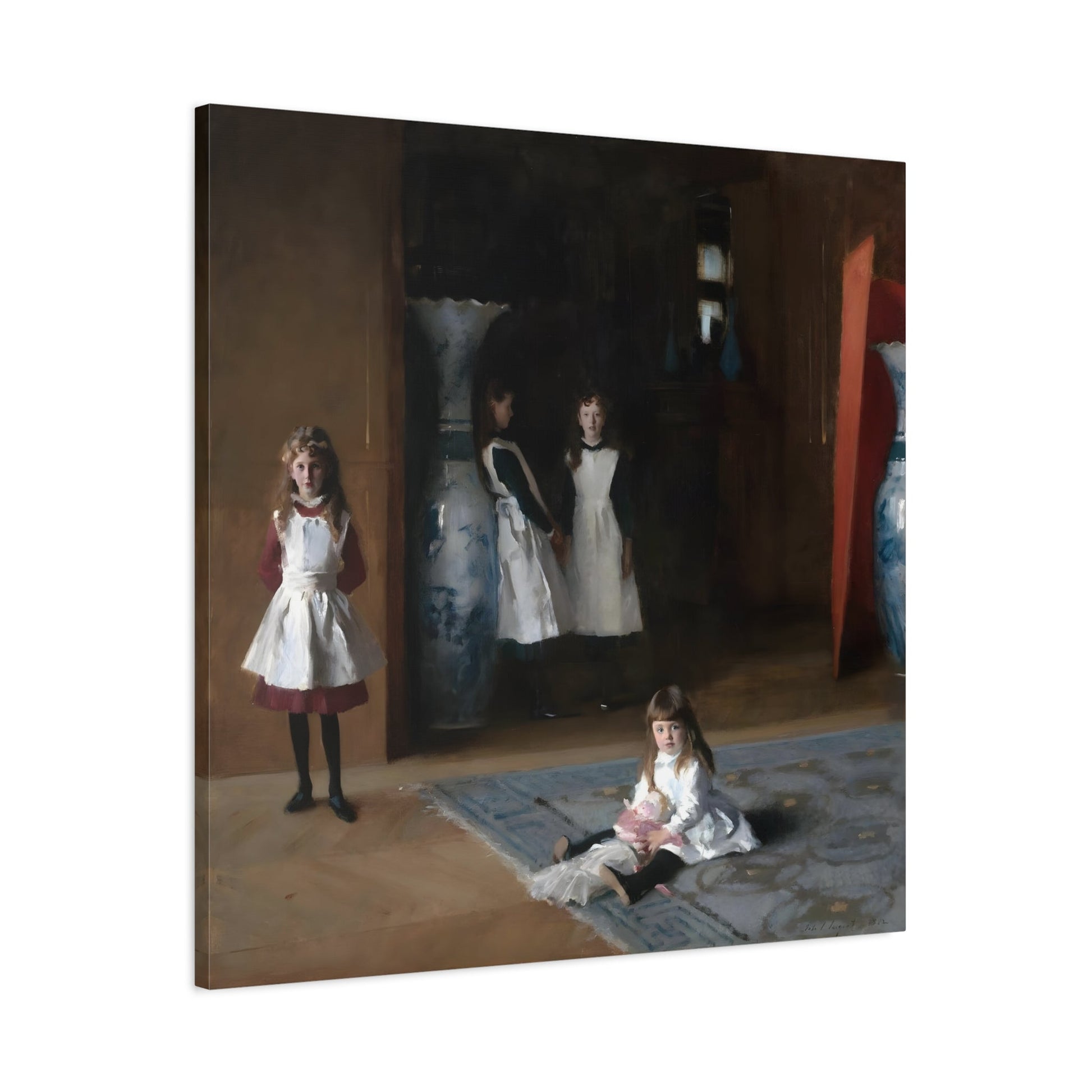 John Singer Sargent Daughters of Edward Darley Boit - Square Framed Canvas Wall Art Painting Print Reproduction